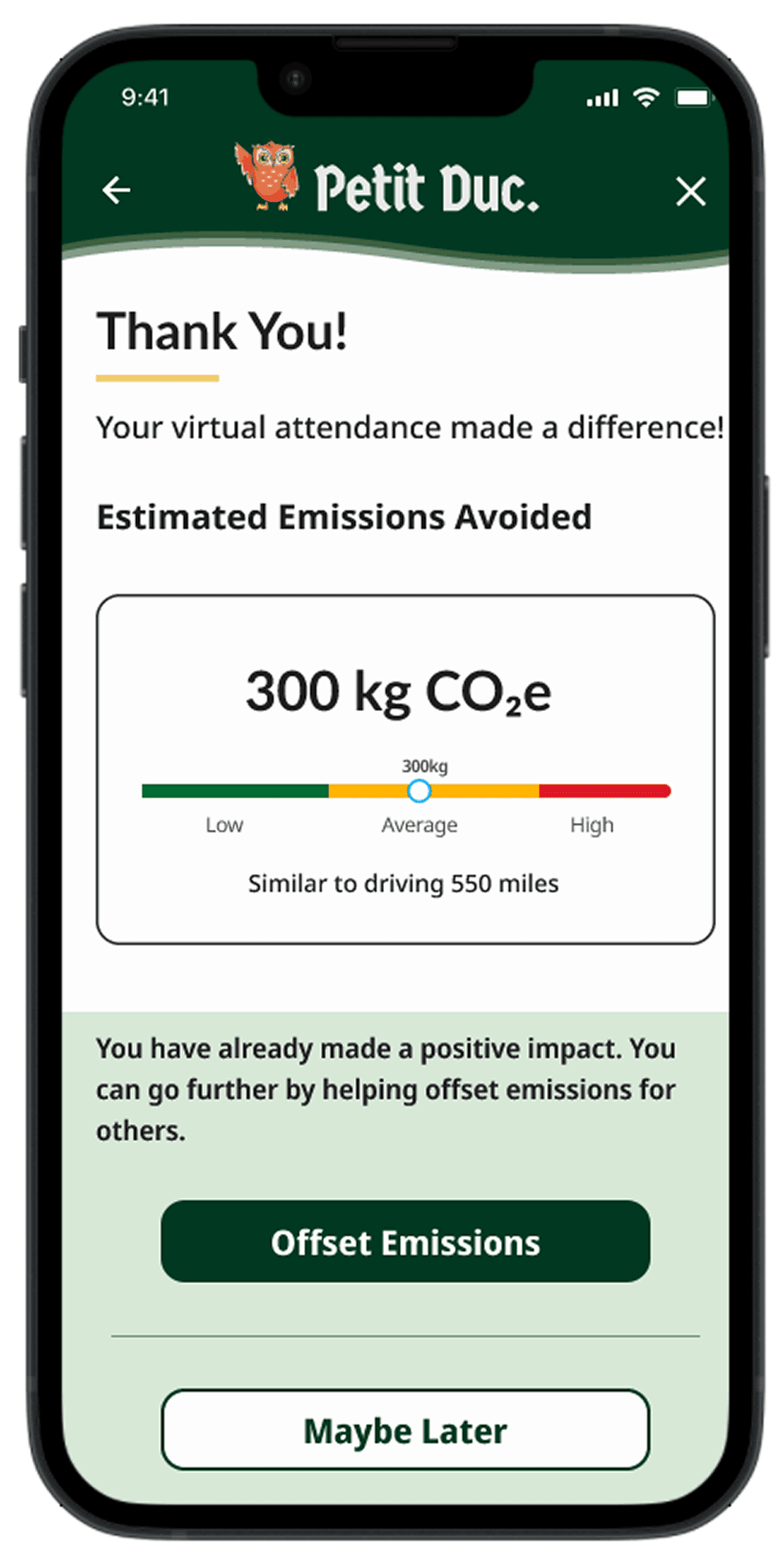 Petit Duc impact results screen