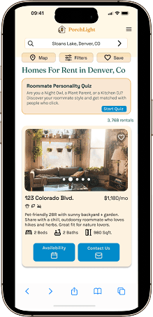PorchLight App Mockup